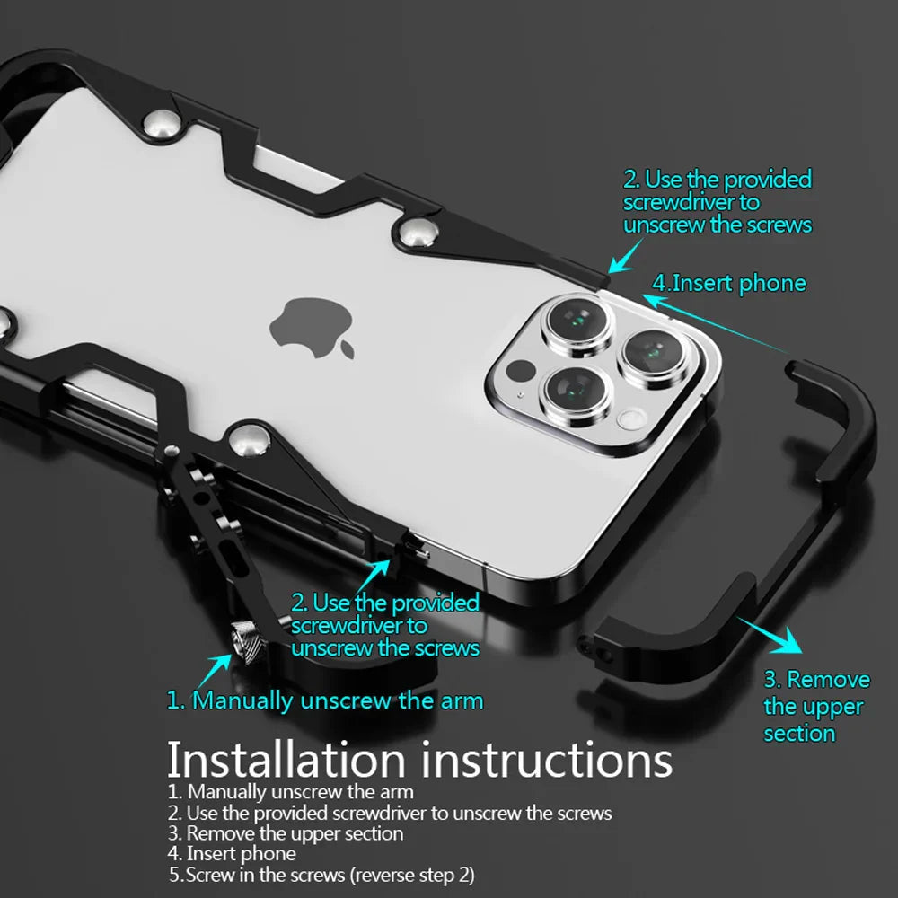 BowLift | Tactical Grip Shockproof Alloy Frame iPhone Case