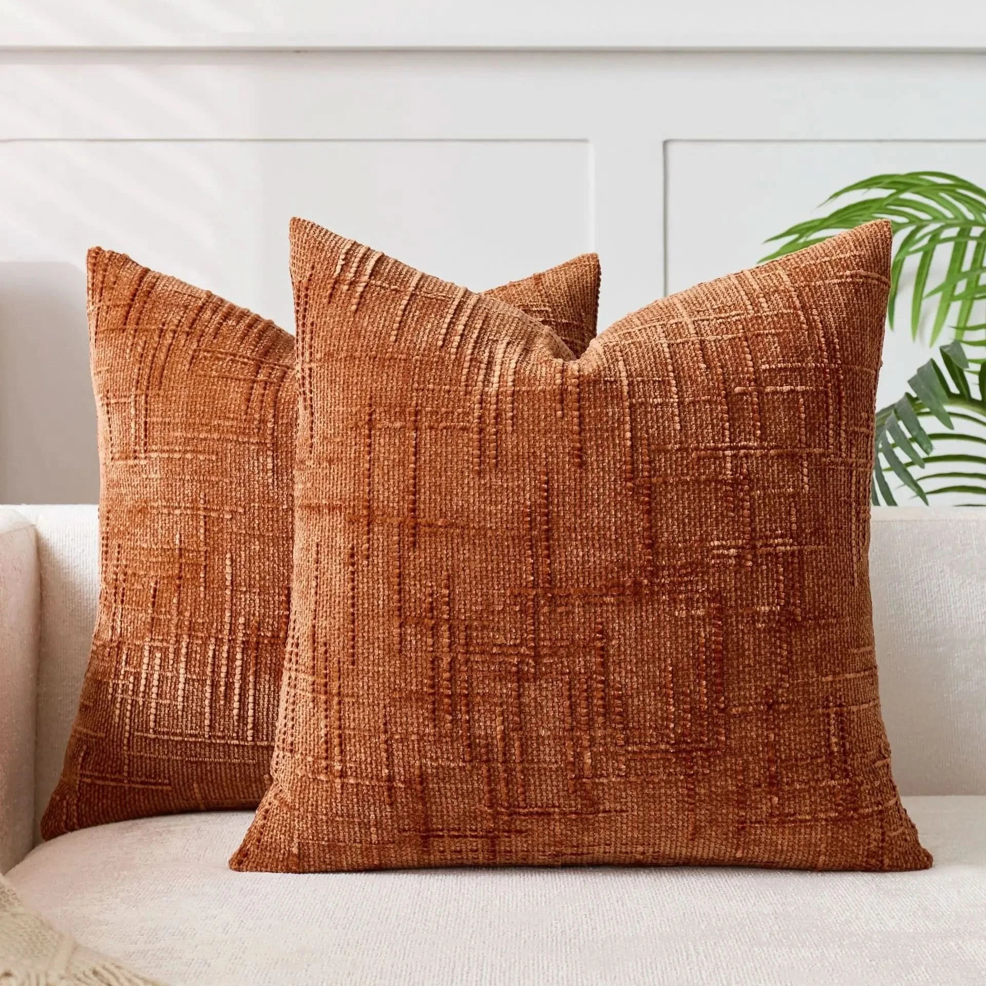 BowLift | Chenille Throw Pillow Cover Bamboo Texture Solid Color