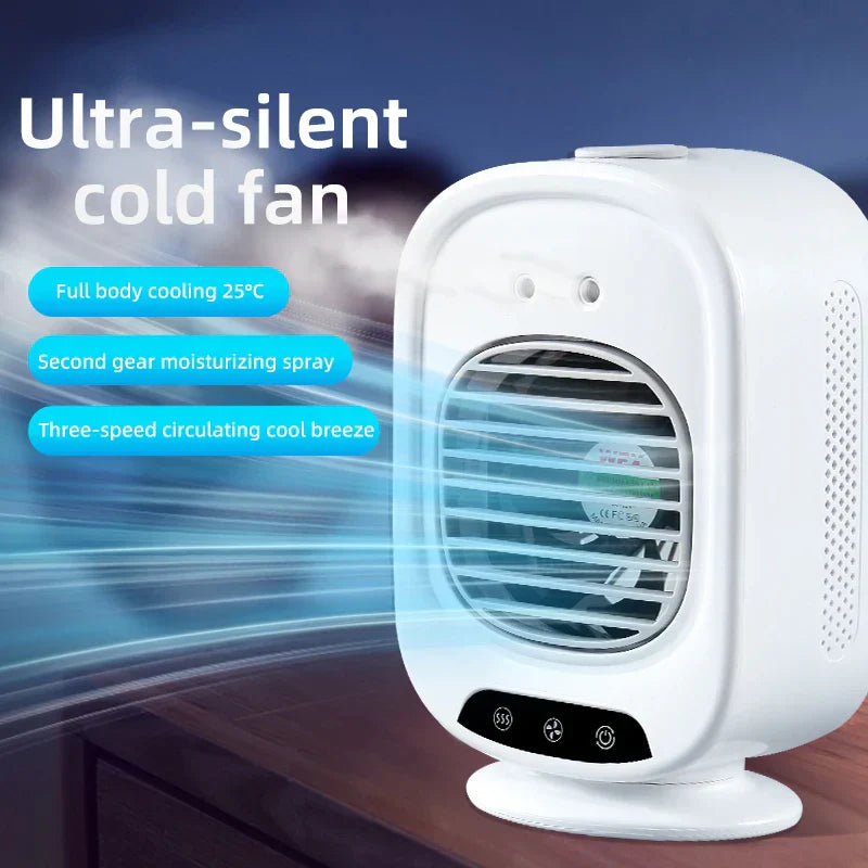 BowLift | CoolAir Breeze | 3-in-1 Fan & Humidifier | Compact and USB-powered | 7 Color Mood Light