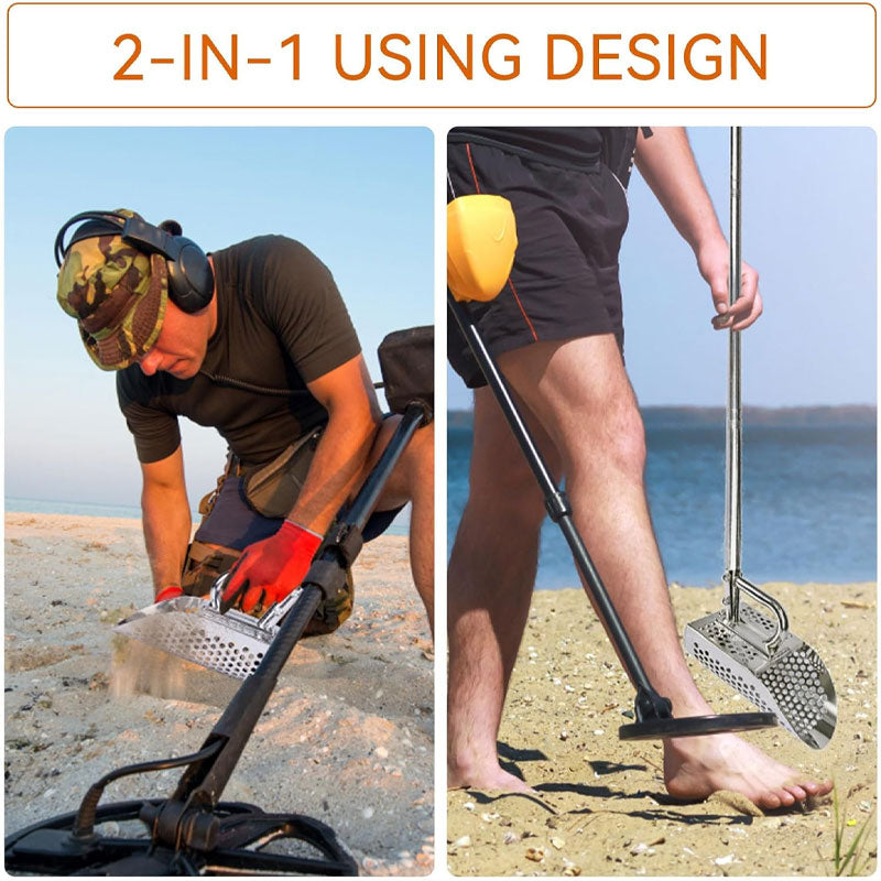 BowLift | Long Handle Sand Shovel, Long Handle Stainless Steel Metal Detection Sand Shovel, Suitable For Treasure Hunting