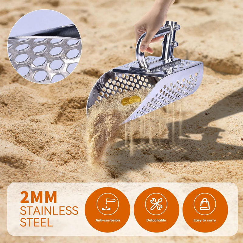 BowLift | Long Handle Sand Shovel, Long Handle Stainless Steel Metal Detection Sand Shovel, Suitable For Treasure Hunting