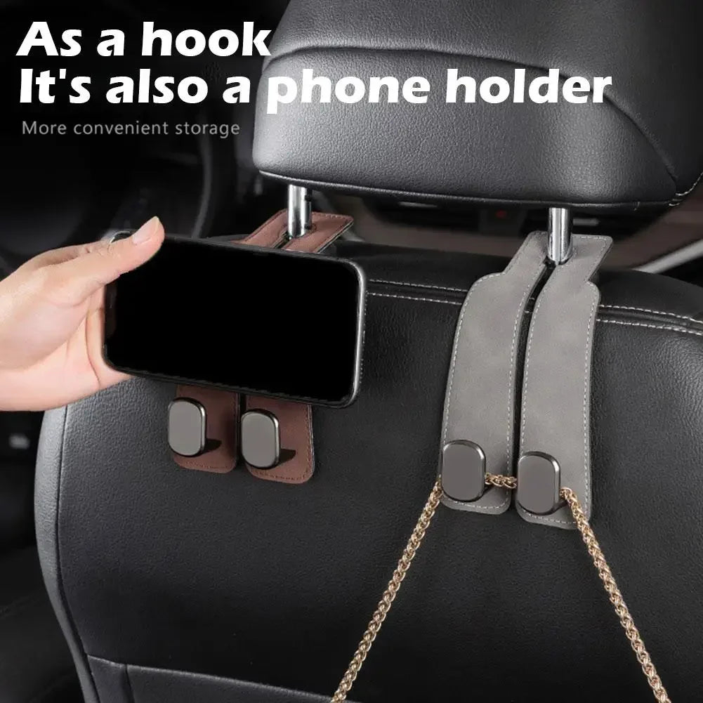 BowLift | Car Headrest Organizer Leather Hook