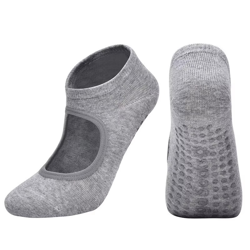 BowLift | Non Slip Backless Yoga Socks with Breathable Cotton Grip