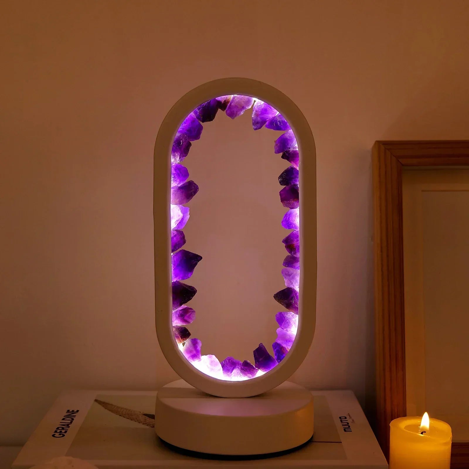BowLift | AuraStone | Natural Calming Amethyst Serenity Lamp