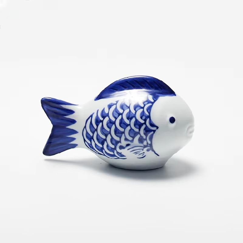 BowLift | Blue and White Porcelain Floating Koi Fish Desktop Ornament