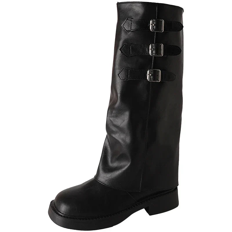 BowLift | Retro Style Knee-High Boots Women Fashion Women Slip-On Knight Long Boots Autumn Winter Women Footwear