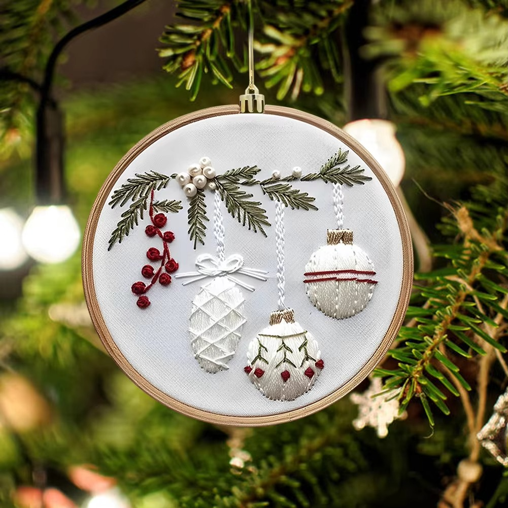 BowLift | Christmas Embroidery Starter Kit, DIY Cross Stitch Set with Holiday Patterns