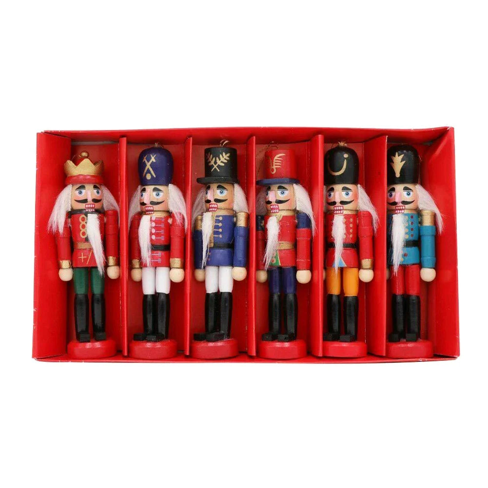 BowLift | HoutPracht | Set of 6 Mini Nutcracker Ornaments