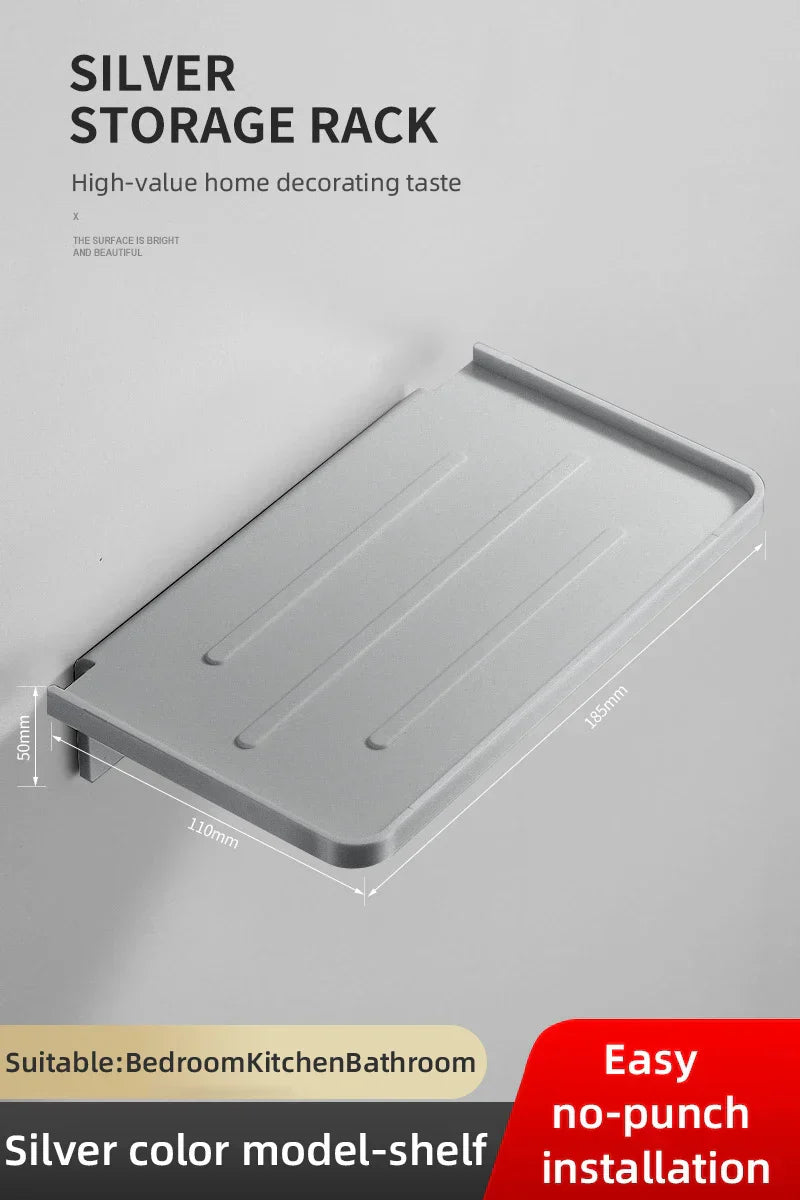 BowLift | Showeriva Shower Shelf | With Phone Holder | Self-Adhesive | For Bathroom & Shower