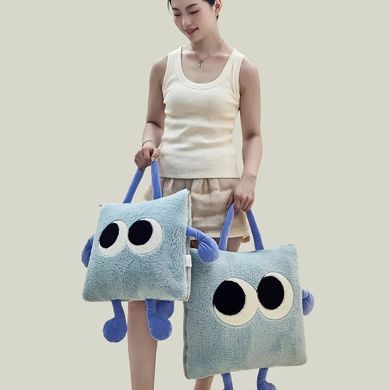 BowLift | Cute Monster Portable Soft Throw Pillow Blanket
