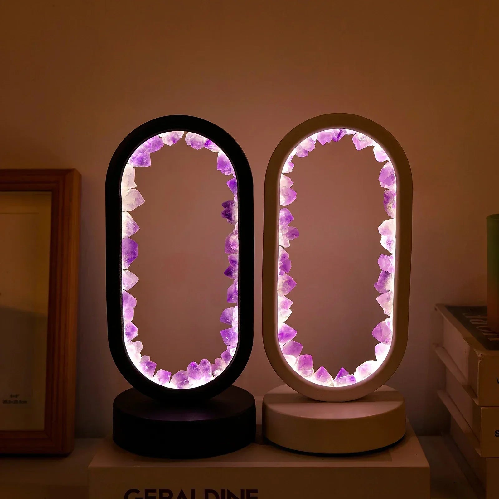 BowLift | AuraStone | Natural Calming Amethyst Serenity Lamp