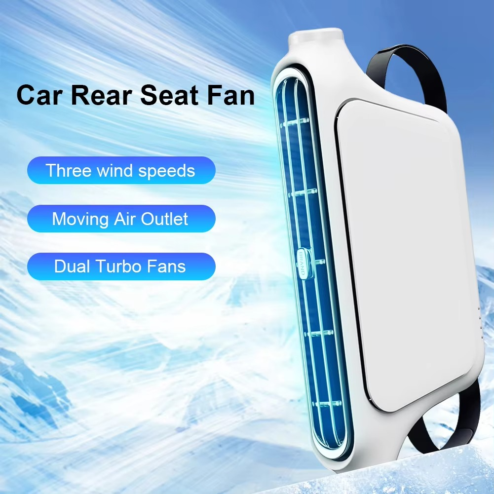 BowLift | Car Headrest Cooling Fan 3 Speed Adjustable Electric Car Seat Fan 5V/2A Car Rear Backrest Fan Car Interior Accessories