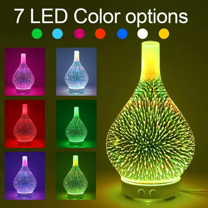 BowLift | AromaBurst 3D Glass Essential Oil Diffuser with LED Lights