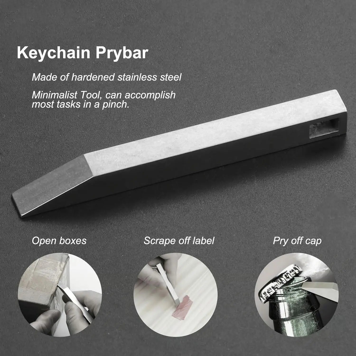 BowLift | Keychain Prybar made of stainless steel