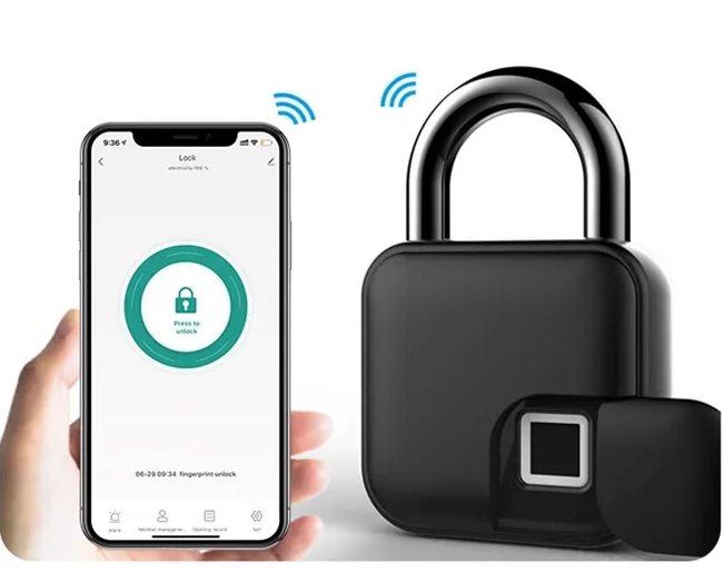 BowLift | FingerScan Slim Padlock – Keyless Security with Fingerprint & USB Charging Function