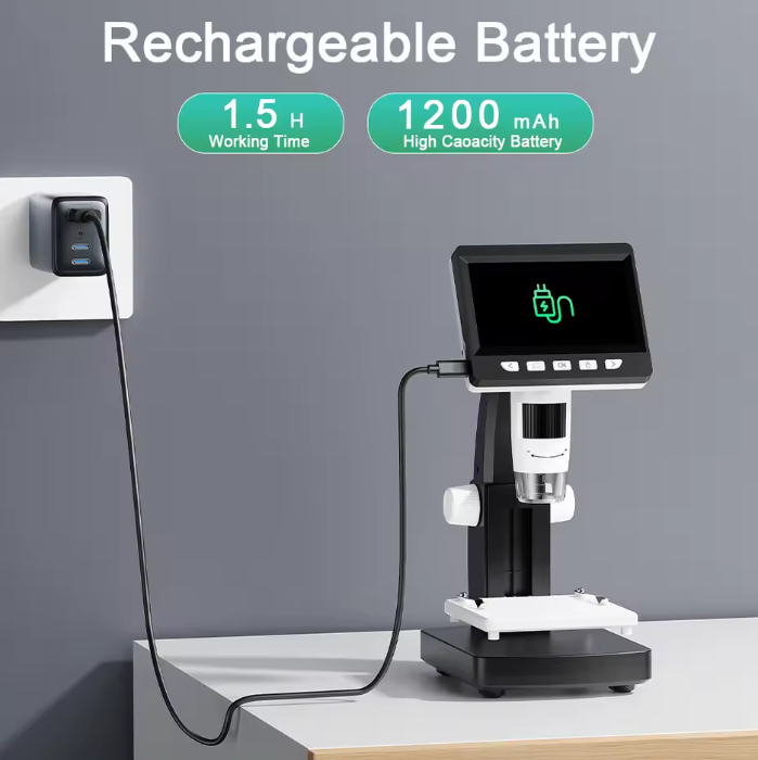 BowLift | 1000X 4.3" LCD Digital Microscope – 1080P Coin Microscope with 8 LED Lights for Soldering, Repairs, and Inspection