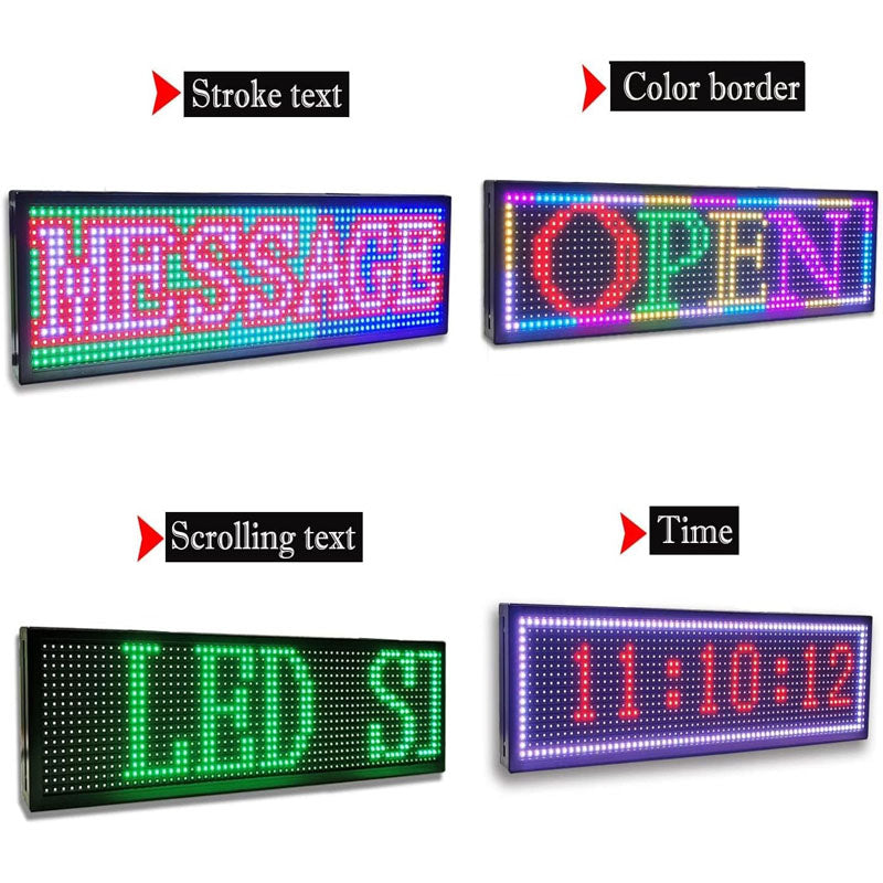 BowLift | LED Scrolling Sign 26''x8'' WiFi Programmable LED Scrolling Message Board for Business Programmable Display