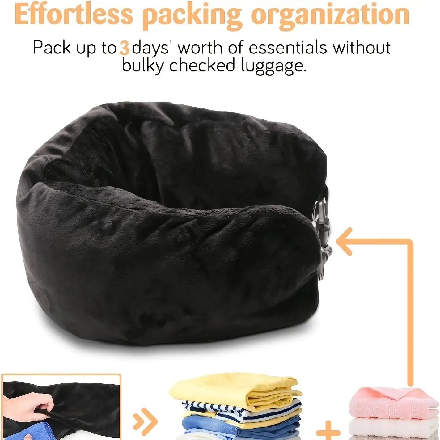 BowLift | ComfortMate Travel Pillow | Ergonomic & Space-Saving | 2-in-1 Design for Travel and Storage