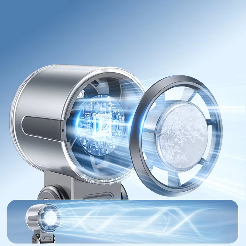 BowLift | Foldable Turbine Handheld Fan with Integrated Ice Pack