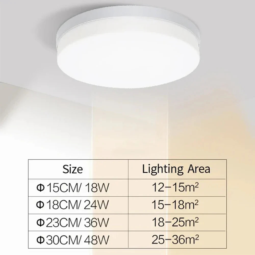 BowLift | IRALAN Ultra-thin Round LED Ceiling Light - Versatile Lighting for Any Room, 18W to 48W Options