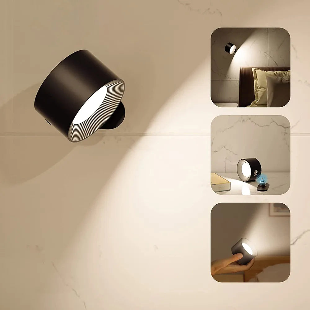 BowLift | Spotlight Wireless Wall Lamp - 360° Rotation, Dimmable, Rechargeable Wall Light