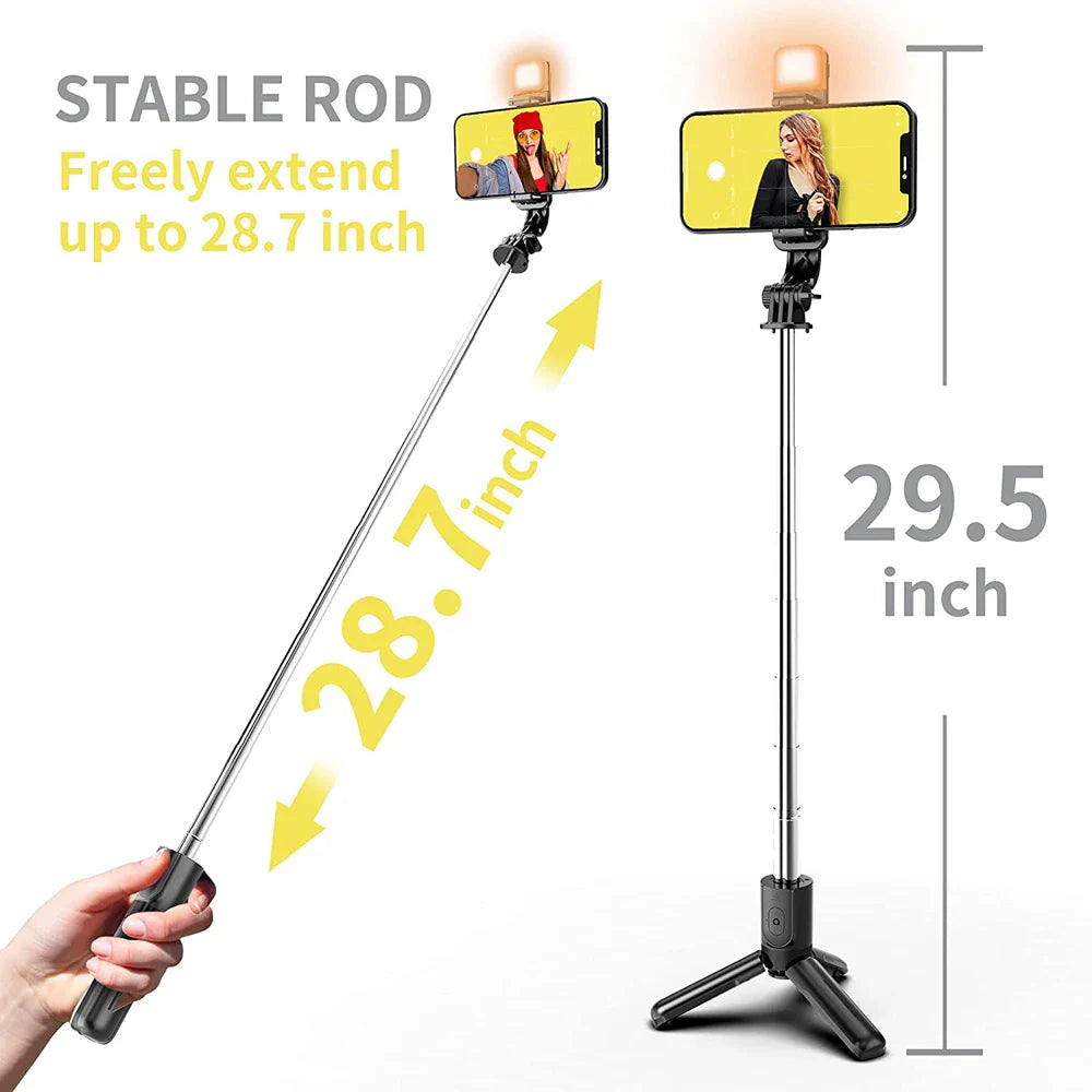 BowLift | Bluetooth Selfie Stick Tripod with Fill Light