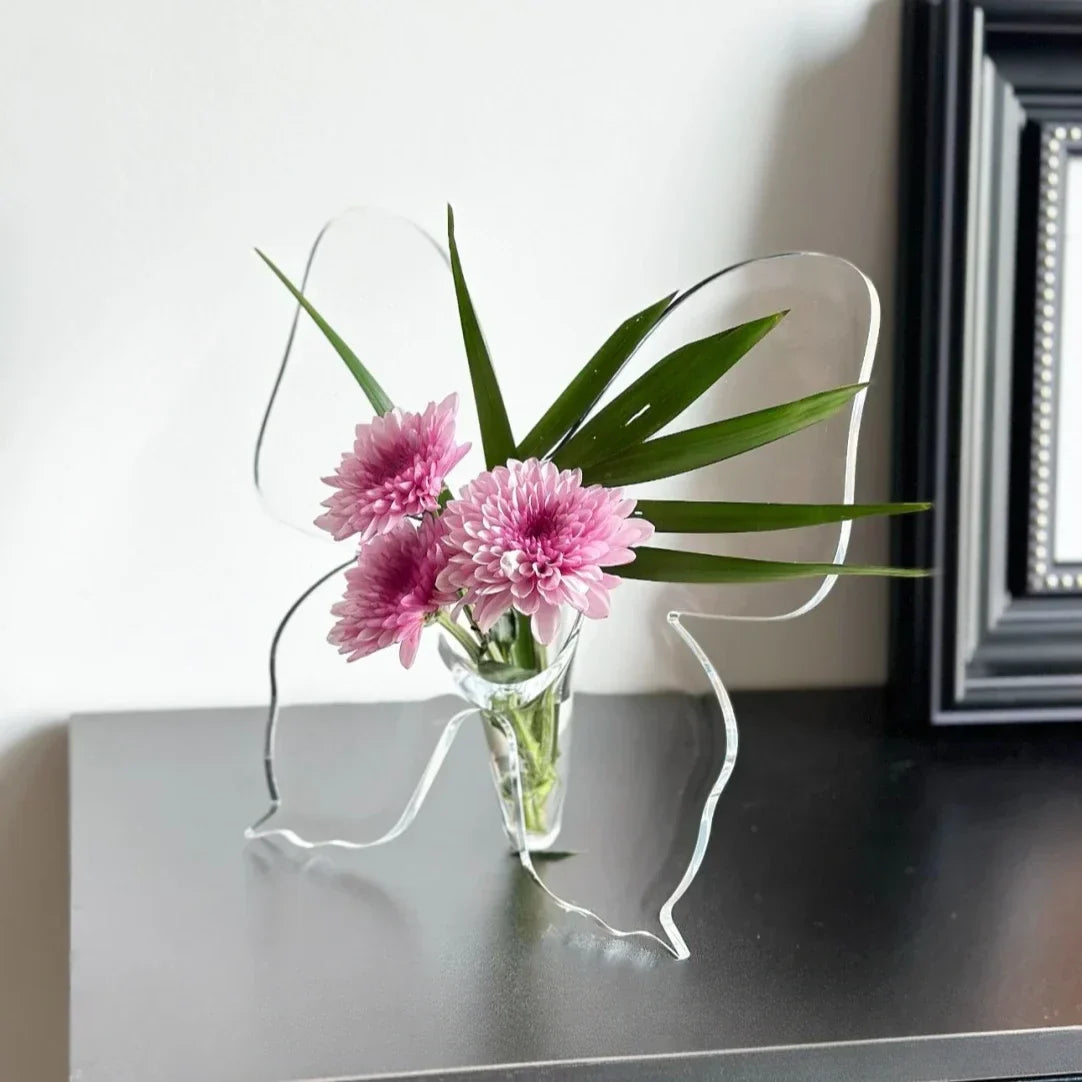 BowLift | Artistic Butterfly Clear Flower Vase