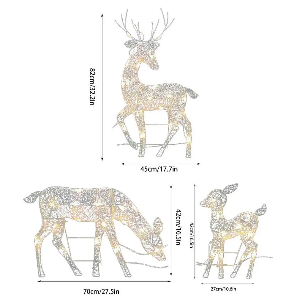 BowLift | Christmas Lights Outdoor Reindeer Decoration Set