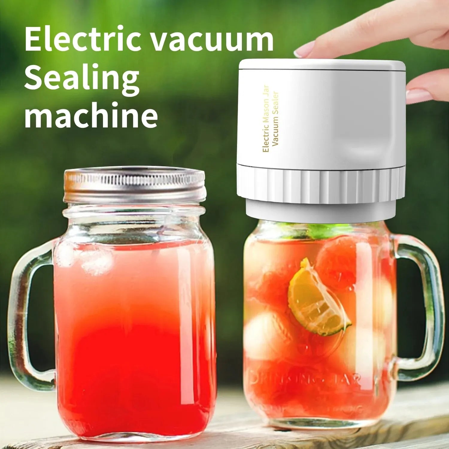 BowLift | Electric Mason Jar Vacuum Sealing Set - Cordless Sealer for Wide Mouth and Regular Mason Jars - Ideal for Food Storage