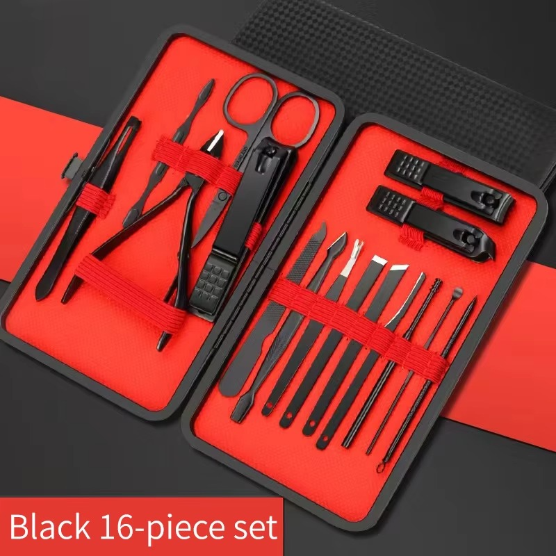 BowLift | 16-Piece Stainless Steel Manicure and Pedicure Grooming Set