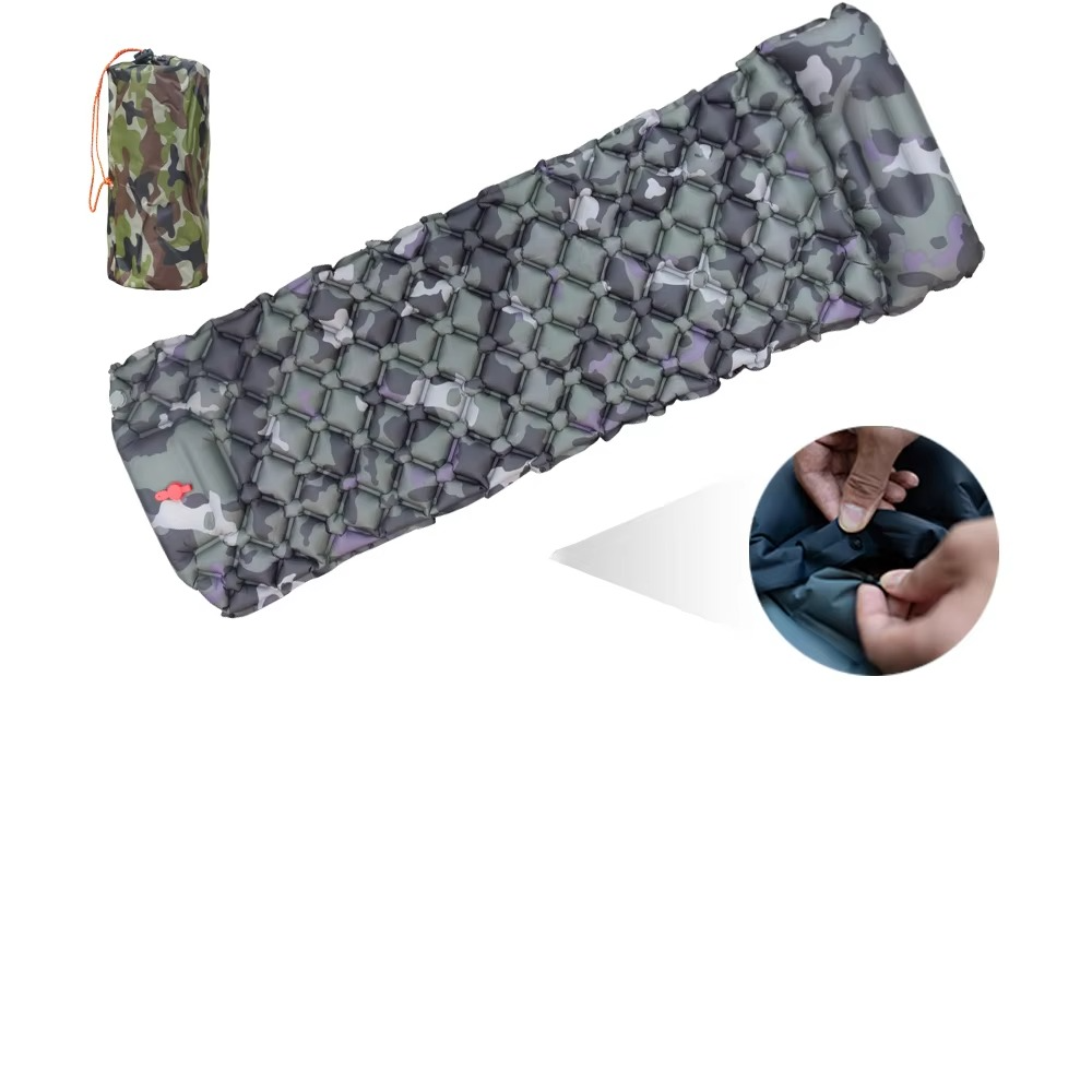 BowLift | Inflatable Camping Sleeping Pad with Built-in Pillow Self-Inflating Air Cushion for Hiking and Outdoor Travel