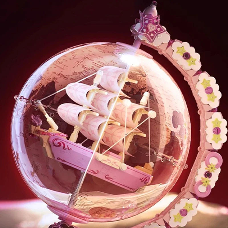 BowLift | Fantasy Dream Pink Sailboat Globe Decor