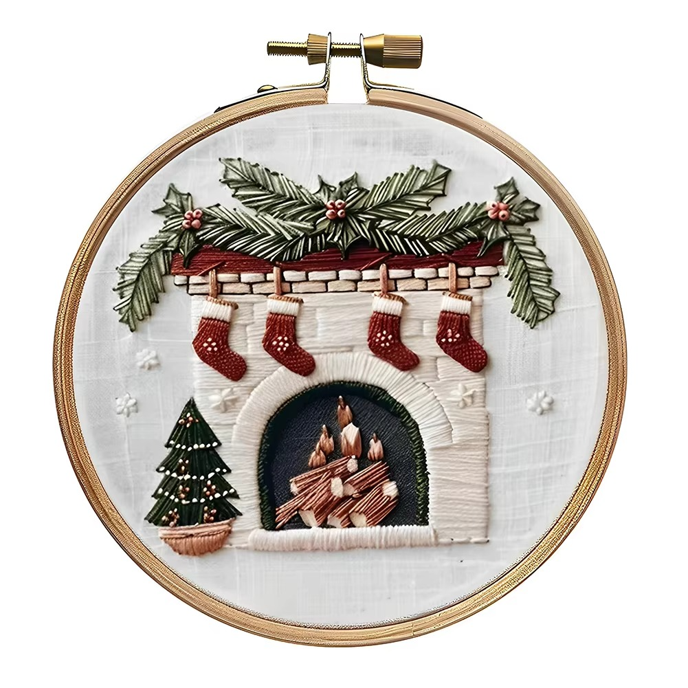 BowLift | Christmas Embroidery Starter Kit, DIY Cross Stitch Set with Holiday Patterns