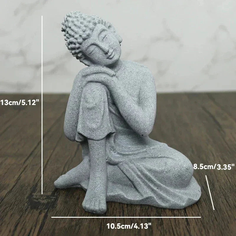 BowLift | Buddha Stone Statue Small Buddhist Monks Tibetan Buddhism Figures Zen Garden Ornament Meditation Home Aquarium Decoration