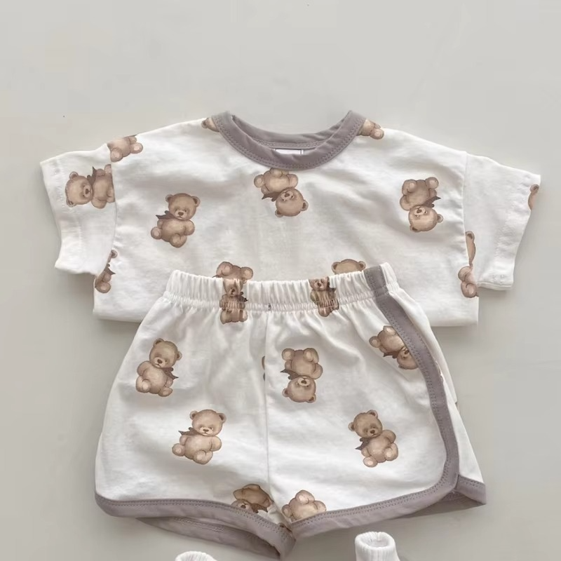 BowLift | 2PCS Summer Baby Outfit Set, Cotton Short Sleeve Top and Shorts for Infants and Toddlers