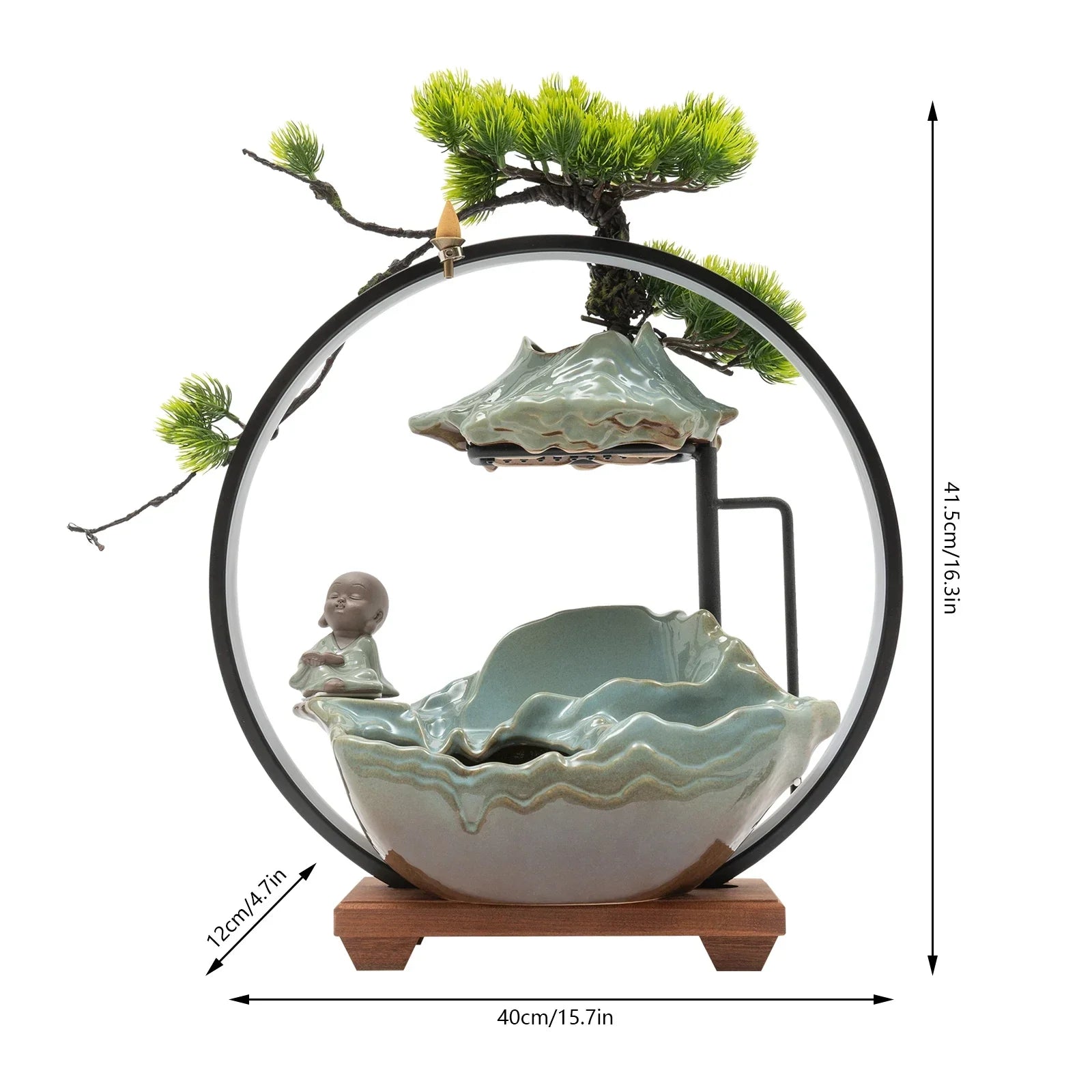 BowLift | Waterfall Fortune LED Incense Burner Zen Decor