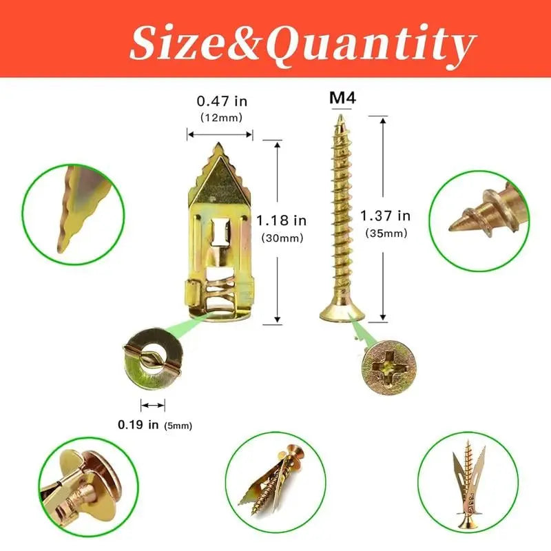 BowLift | Self-drilling drywall anchors with screws – No pre-drilling, maximum load capacity