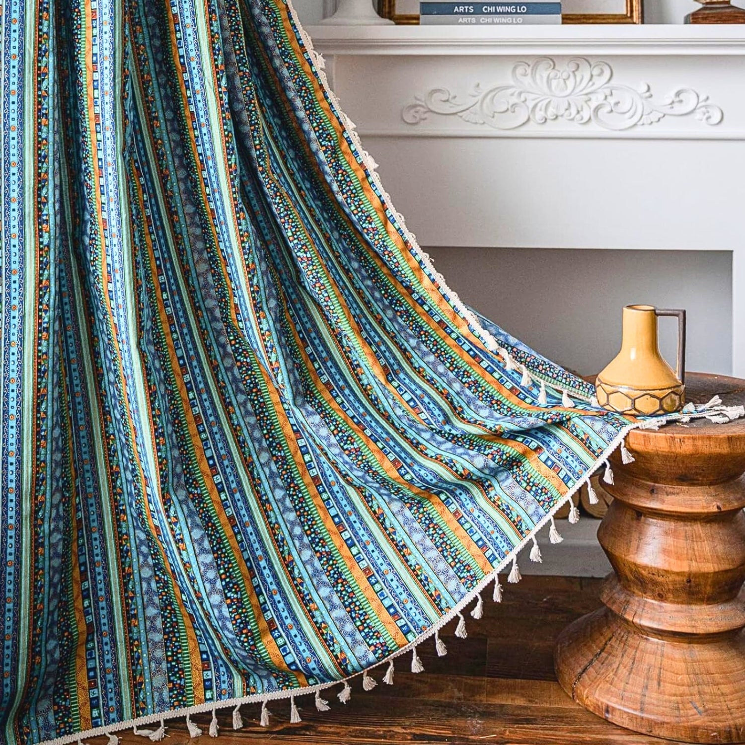 BowLift | Serina Boho Striped Tassel Curtain for Living Room Window