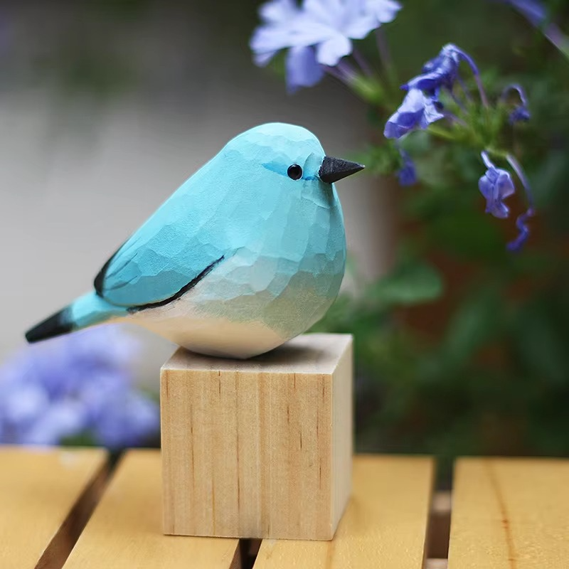 BowLift | Handcrafted Mountain Blue Robin Wood Sculpture