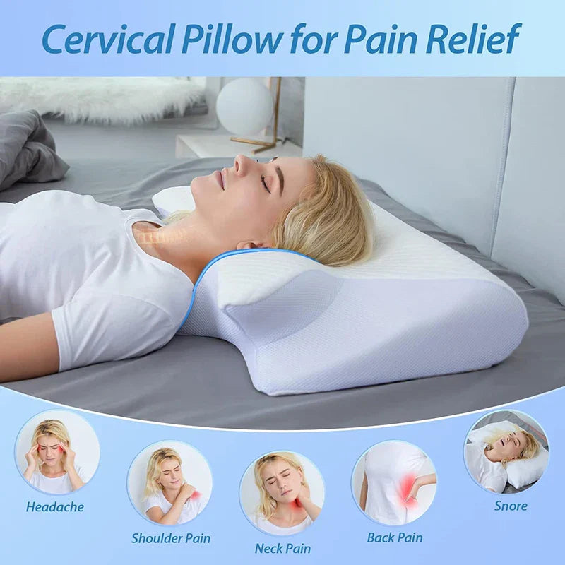BowLift | Memory Foam Cervical Pillow | Ergonomic 2-in-1 Design for Neck Pain Relief & Comfortable Sleep