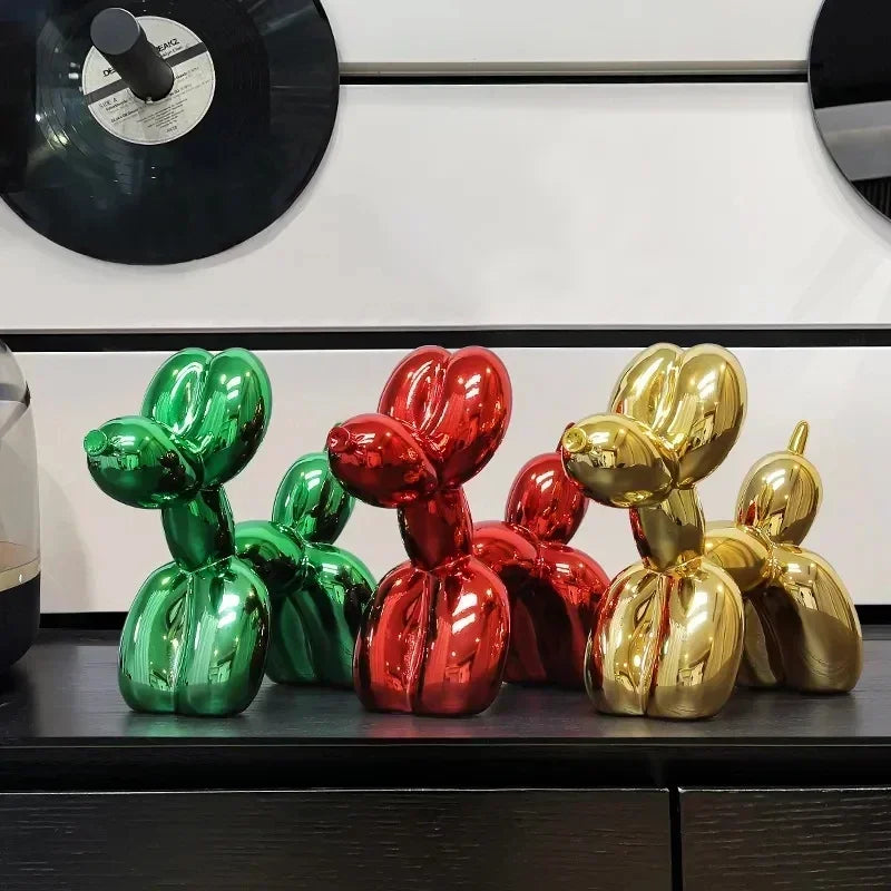 BowLift | Nordic Balloon Dog Sculpture Resin Animal Ornament Art Sculptures and Figures Craft Home Decoration Room Desktop Accessories