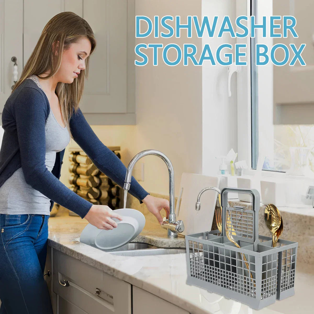 BowLift | DishEase Cutlery Basket | Foldable & Universal | Sturdy & Heat Resistant | For Dishwasher