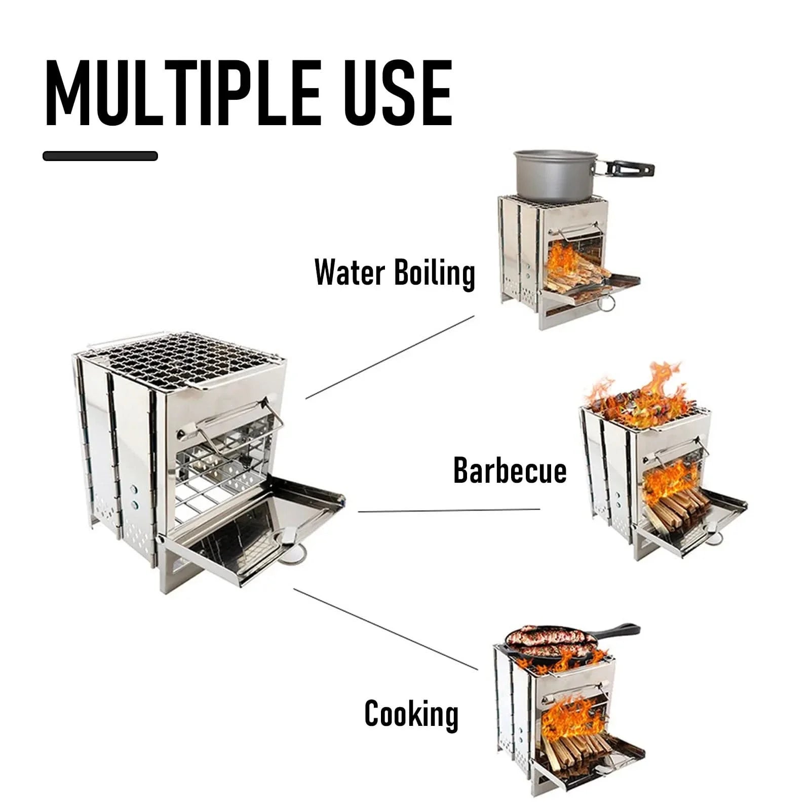 BowLift | EcoCamp Folding Wood Stove – Cooking & grilling without electricity outdoors