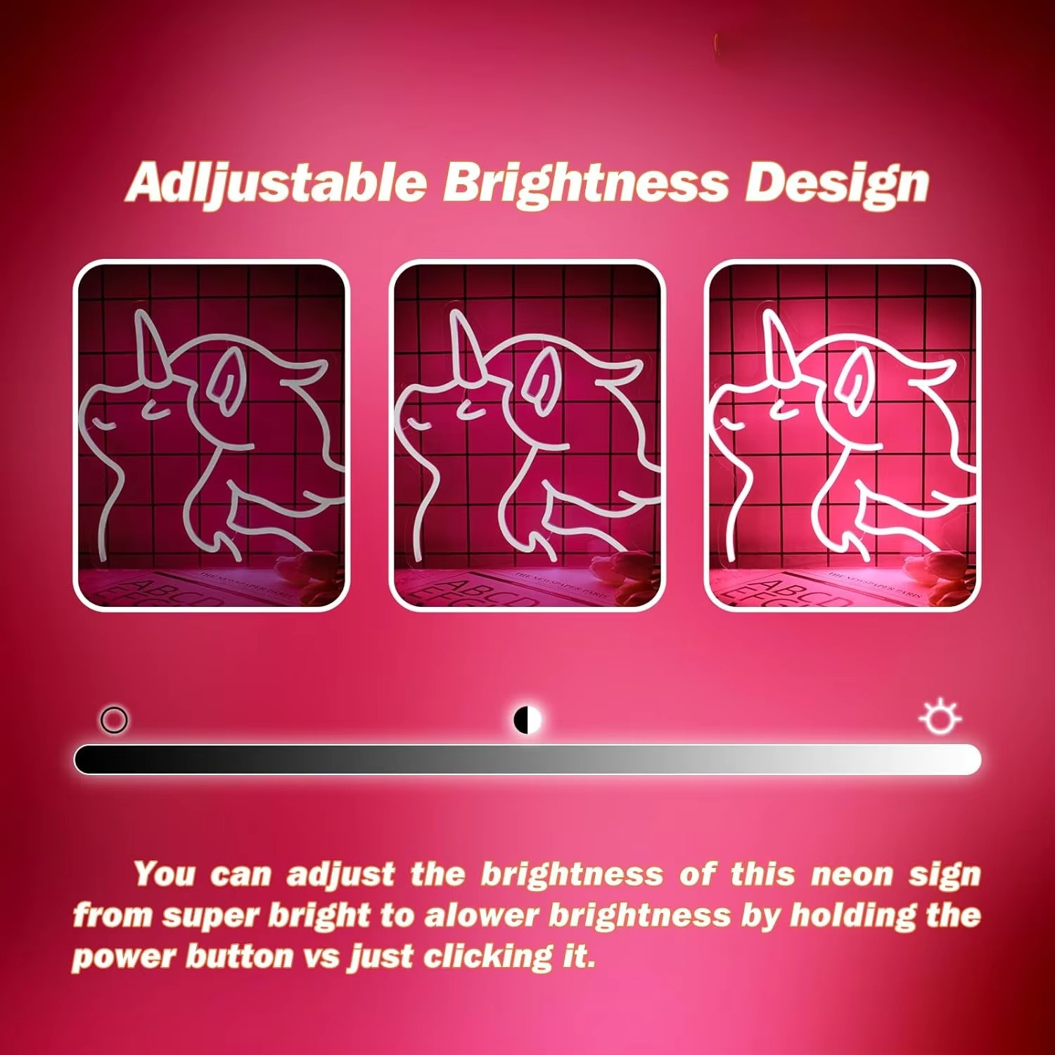 BowLift | Charming Unicorn LED Neon Light – Adjustable Brightness for Perfect Room Ambiance