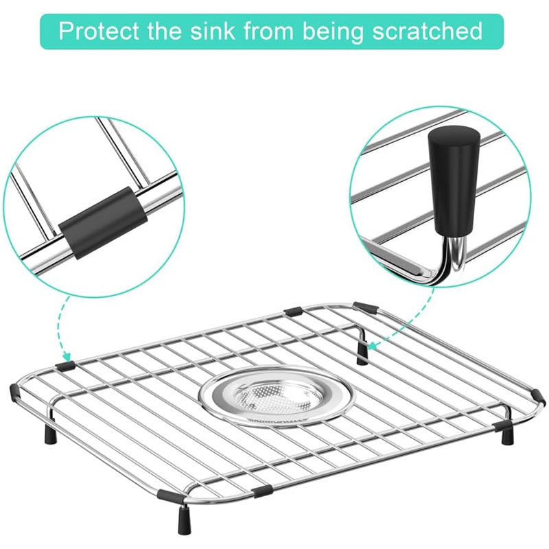 BowLift | Kitchen Sink Protector, Stainless Steel Grid Sink Grille Protector Kitchen Sink Rack For Sink Bottomv