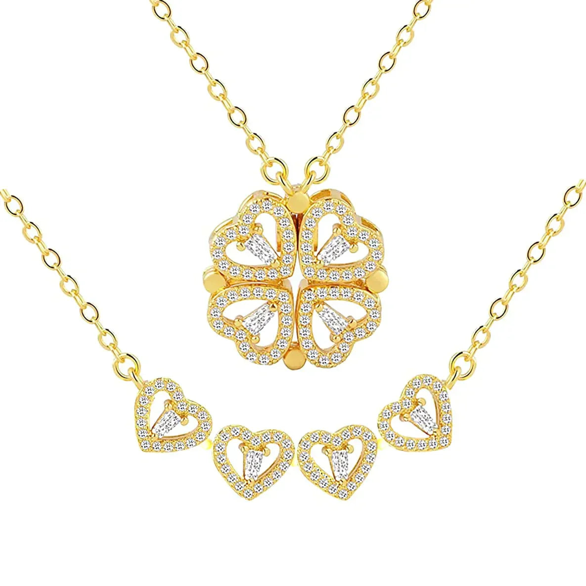 BowLift | Magnetic Leaf & Heart Necklace