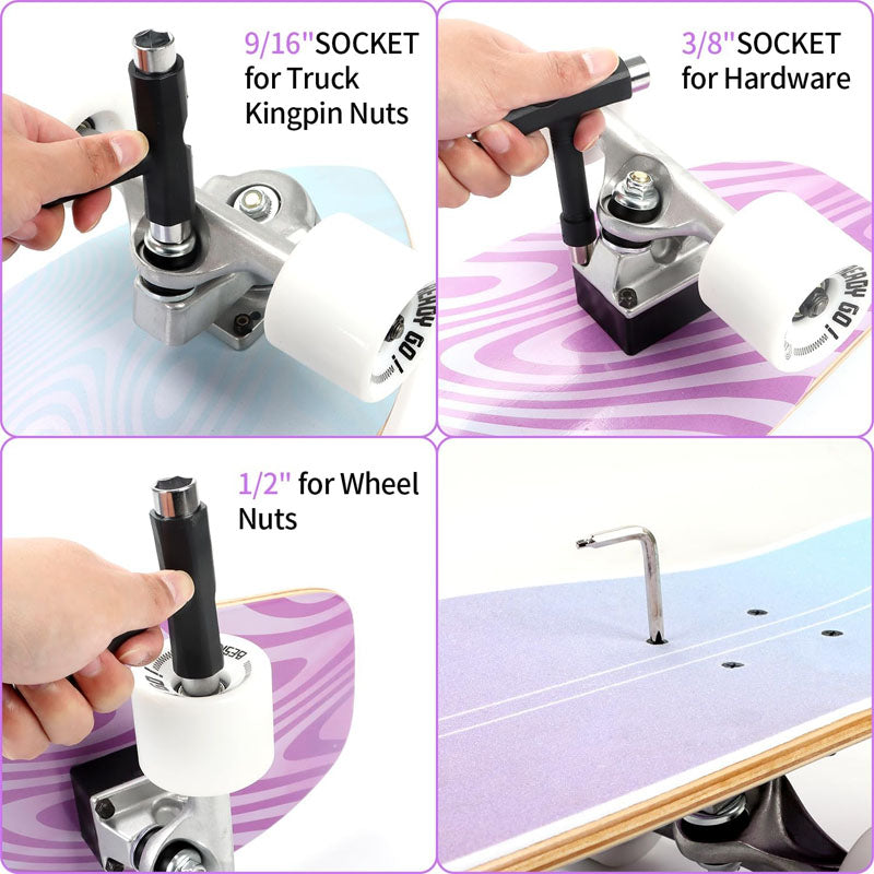 BowLift | 19 Inch Longboard Skateboard Mini Cruiser Longboard Made for Beginners, Teens and Adults, Skate Boards for Cruising, Free-Style and Downhill
