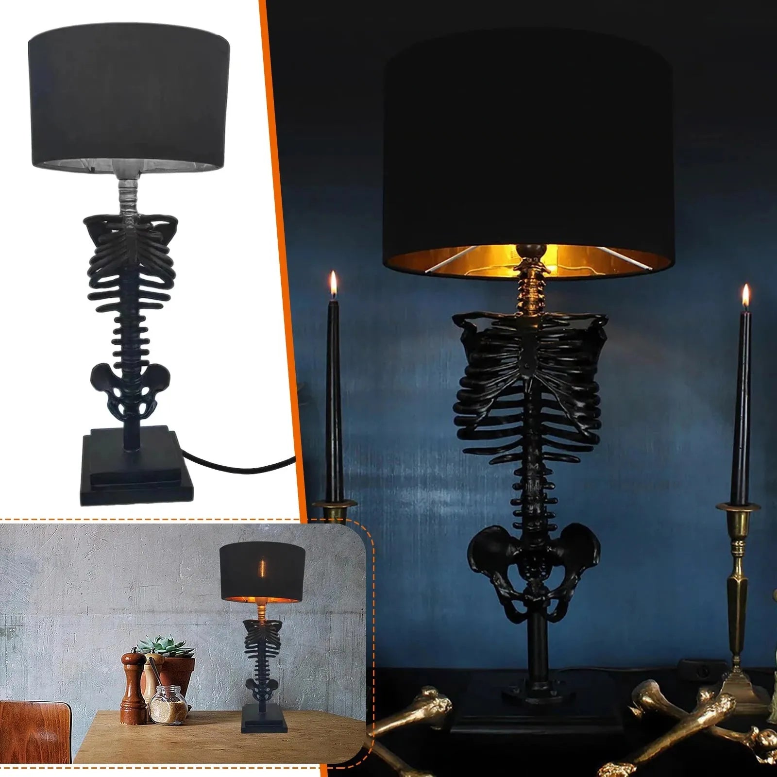 BowLift | Handcrafted Gothic Skeleton Table Lamp