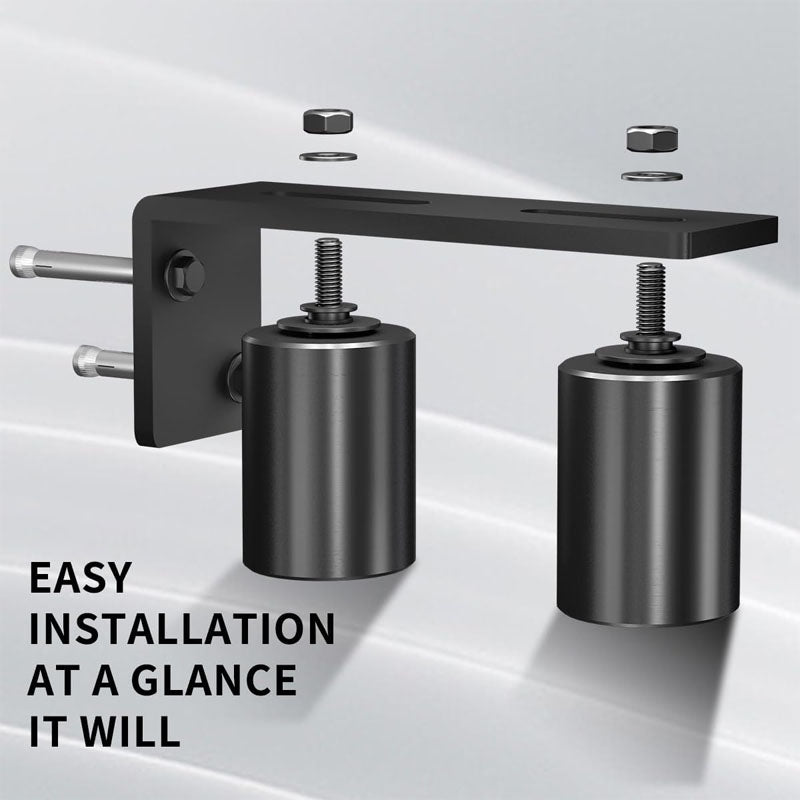 BowLift | 2 Pack Heavy Duty Slide Gate Guide Roller 3" Sliding Gate Black Nylon Roller Coloring Zinc Painted Sliding Gate Guide With L-Shape Bracket
