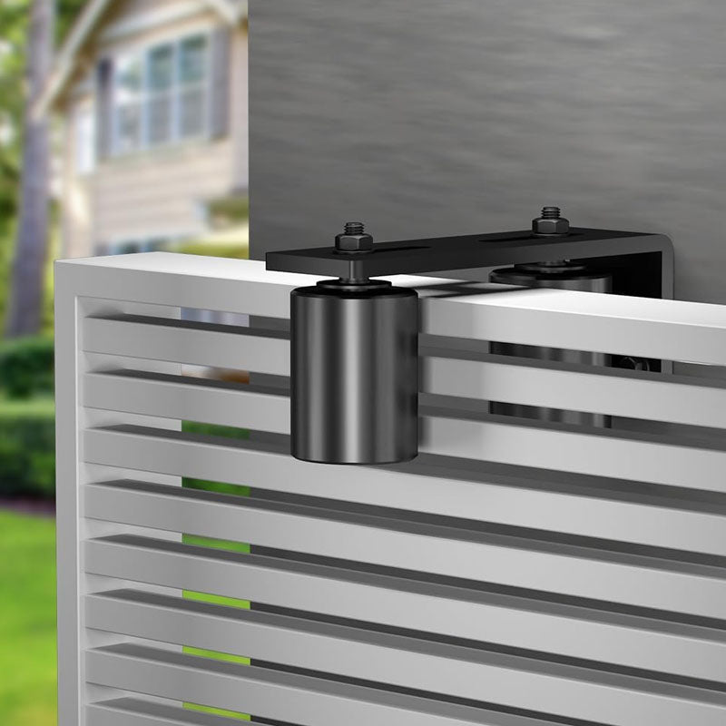 BowLift | 2 Pack Heavy Duty Slide Gate Guide Roller 3" Sliding Gate Black Nylon Roller Coloring Zinc Painted Sliding Gate Guide With L-Shape Bracket